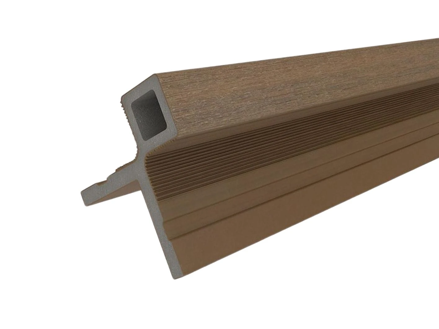 Composiet Hoekprofiel Teak 7 x 8 x  300 cm - Afbeelding 1